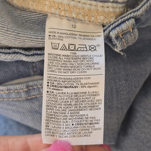 Old Navy Jeans Womens 12 Light Wash OG Loose High Rise Distressed Ripped Knees - Picture 4 of 10